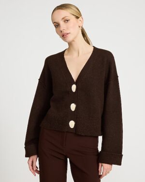 V-Neck Novelty Button Cardigan