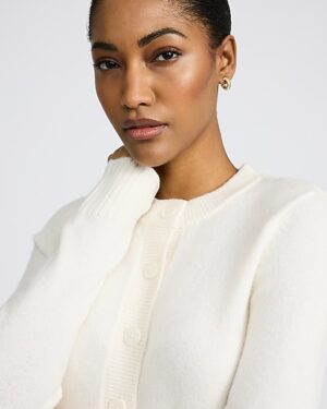 Crew Neck Button Front Cropped Cardigan