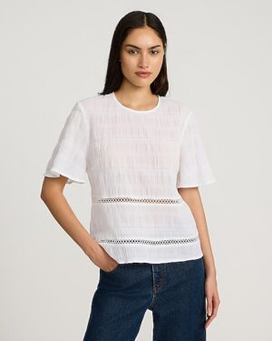 Cotton Crinkle Short Sleeve Top