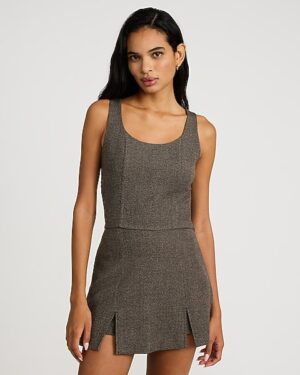 Mini Houndstooth Scoop Neck Tank