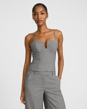 Houndstooth Tailored Corset Top