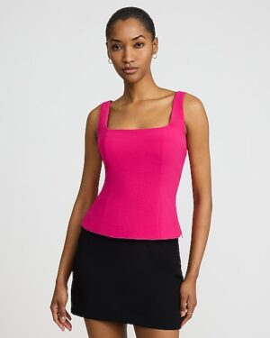 Signature Crepe Square Neck Tank