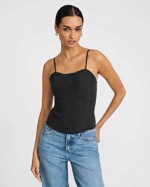 Sueded Sweetheart Seamed Cami