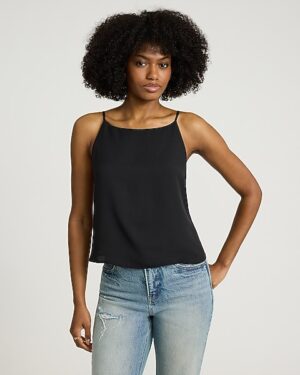 Boat Neck Tie Strap Flowy Tank