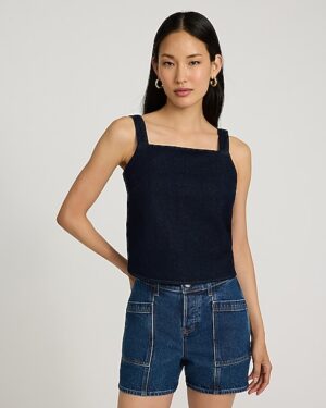 Dark Wash Square Neck Denim Tank