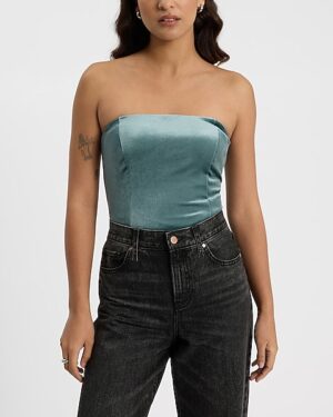 Velvet Strapless Bodysuit