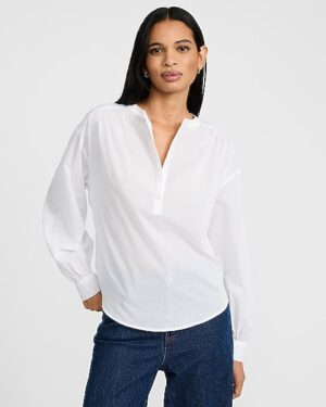 Lightweight Cotton Voile Popover Shirt