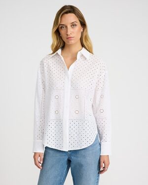 Eyelet Boyfriend Shirt