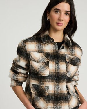 Plaid Four Pocket Cropped Shacket