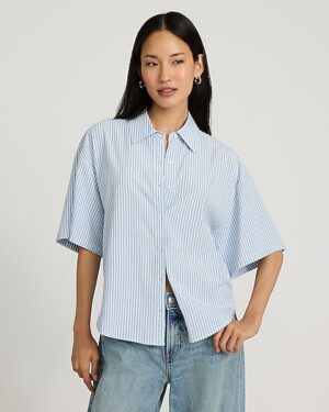 Striped Seersucker Short Sleeve Shirt