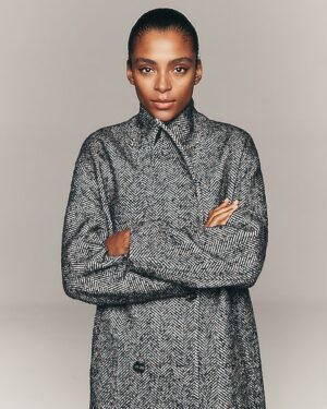 Herringbone Double Breasted Coat