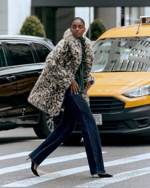 Leopard Faux Fur Mid Length Coat