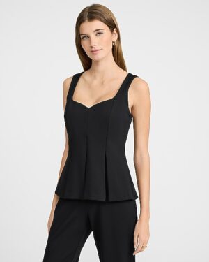 Signature Ponte Sweetheart Peplum Tank